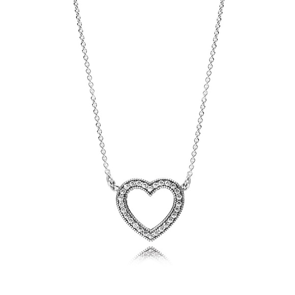 Pandora Silver Heart Pendant Necklace - Picture 1 of 4